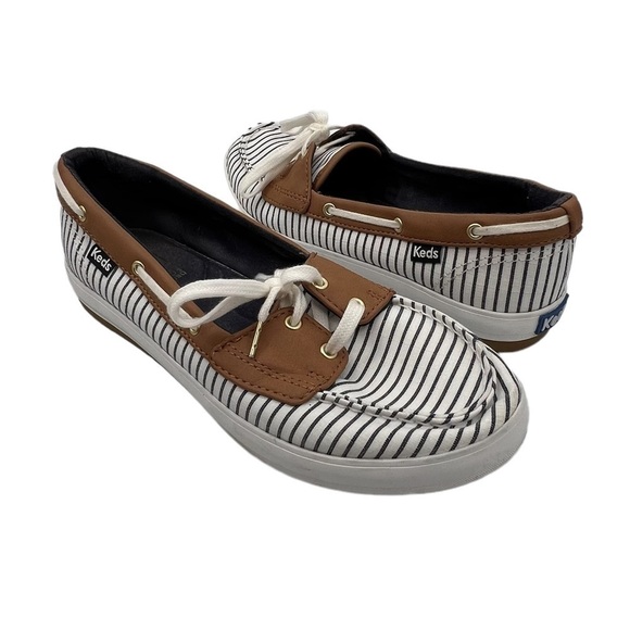 Keds Shoes - Keds Charter Breton Blue White Striped Boat Shoes Size 7 Women's